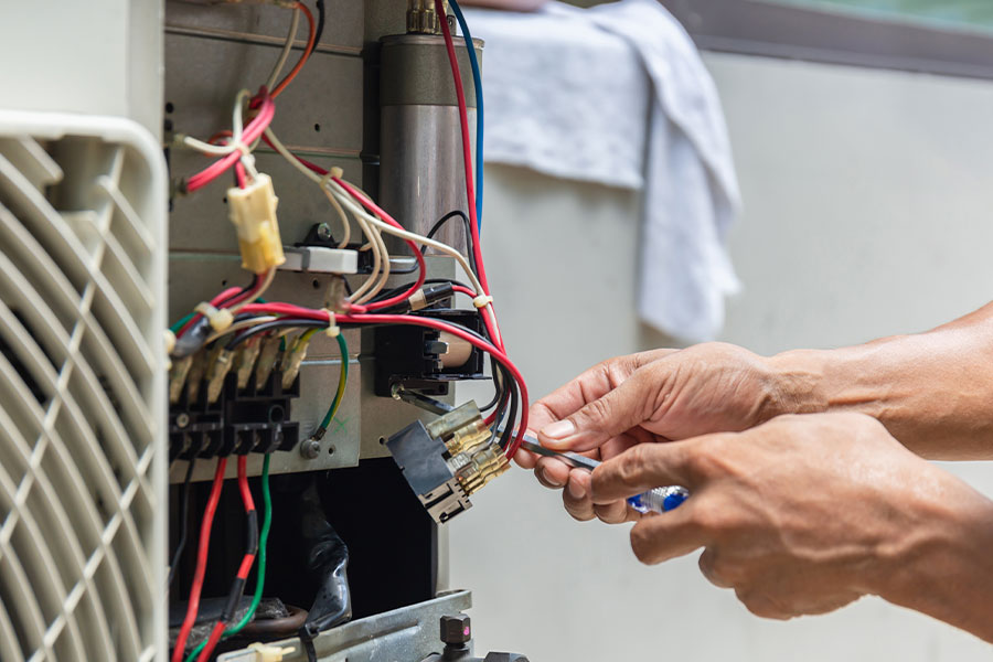 Expert furnace repair specialist working